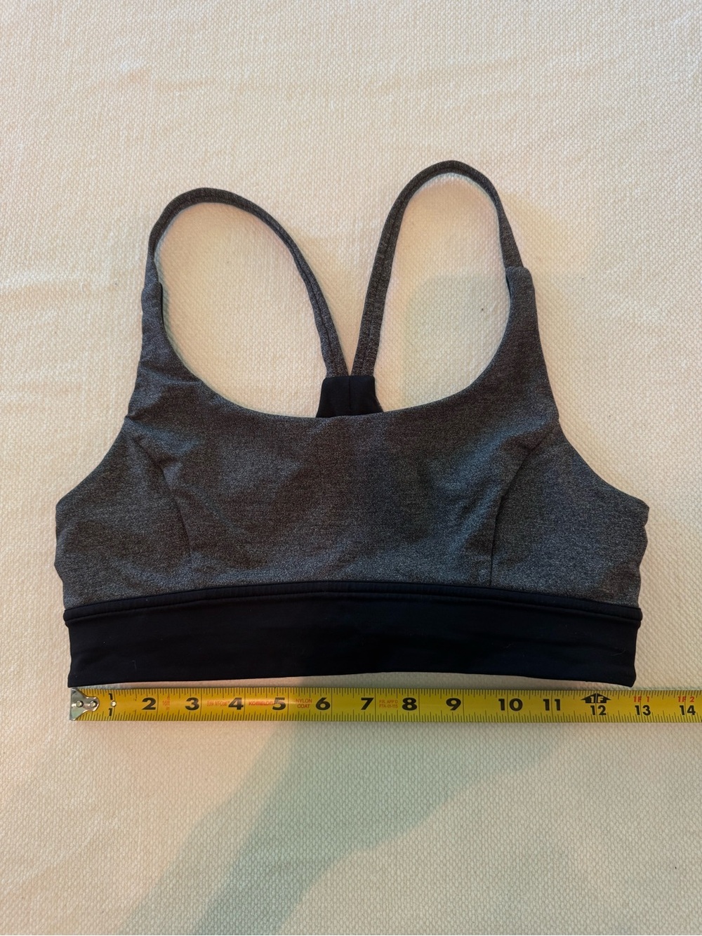 lululemon athletica Heather Gray and Black Scoop Sports Bra